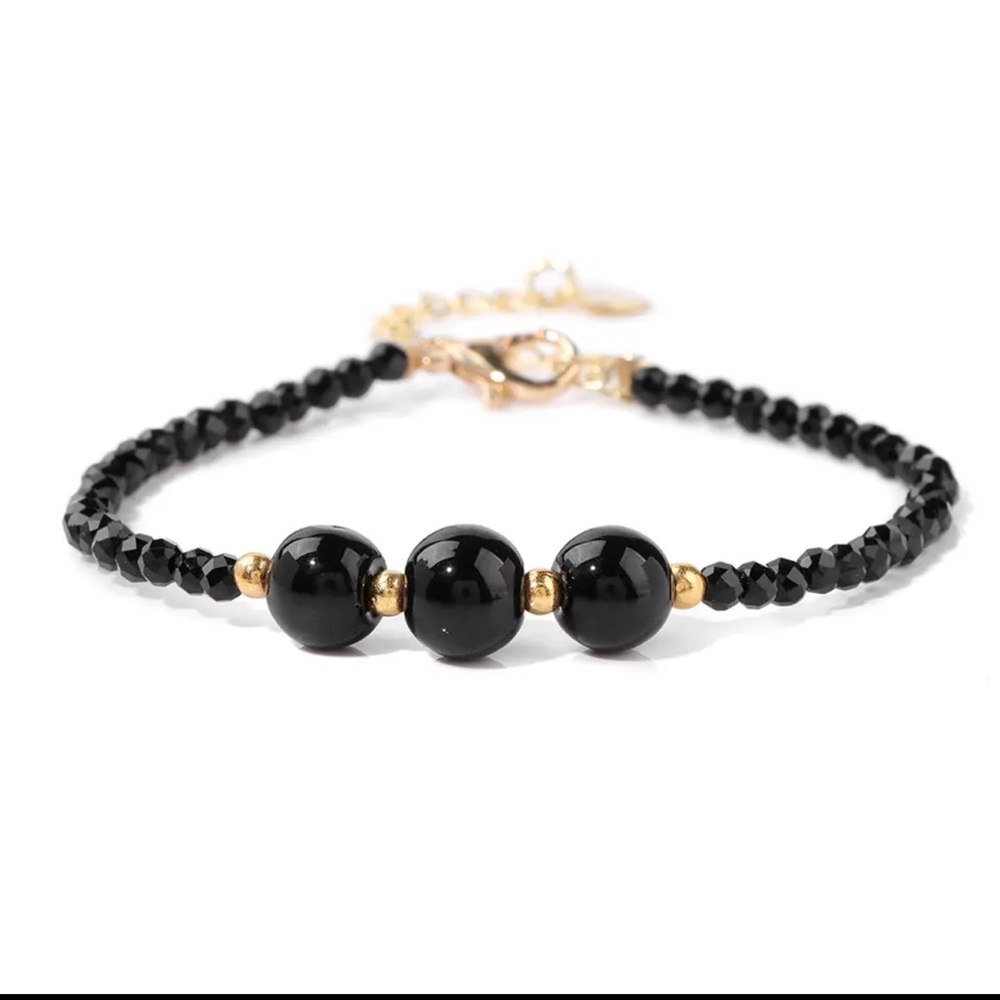 Black Tourmaline Beaded Bracelet